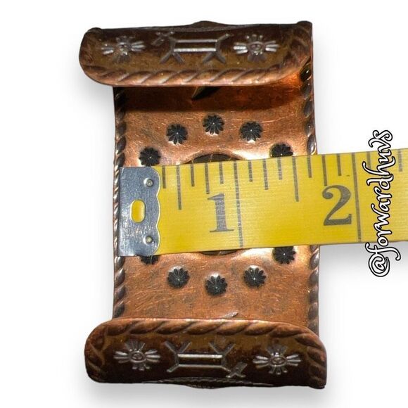 Hand Crafted Copper Native Style Etched Cuff Bracelet - Picture 9 of 11